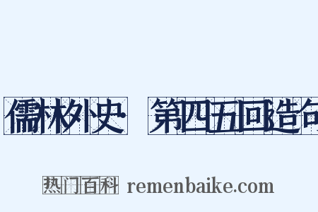 儒林外史·第四五回造句是什么意思的图片